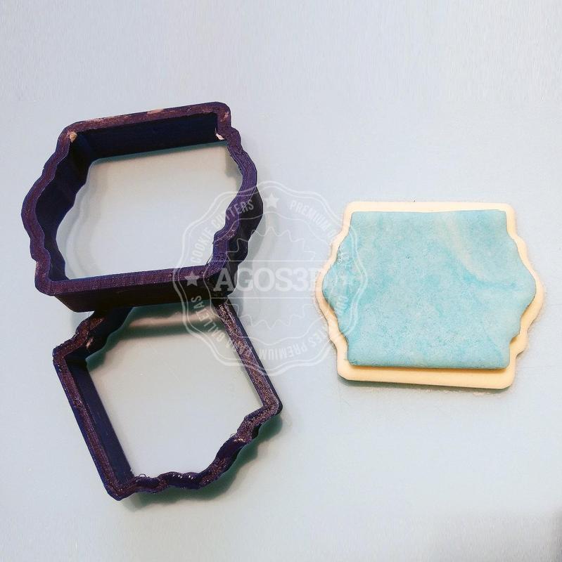 PLAQUE COOKIE CUTTER - COOKIE CUTTING PLATE OR FONDANT - RETRO VINTAGE
