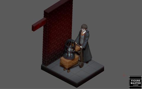 harry potter and kings station platform 9 3/4 hogwart express miniature