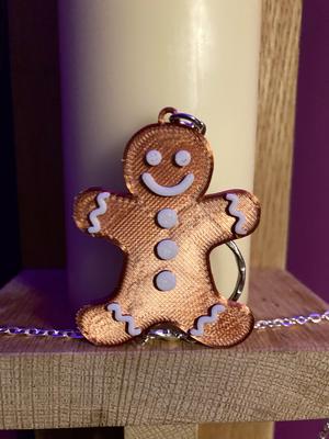 Gingerbread man necklace keyring charm
