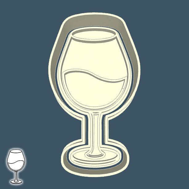 Food & drinks cookie cutters - wine glass (style 1)