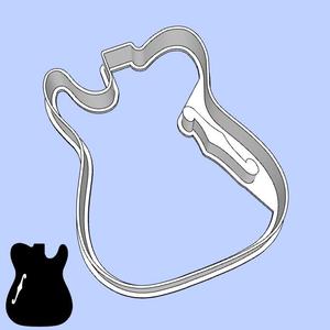 Music cookie cutters - guitar body shapes - Fender Telecaster Thinline (style 1)