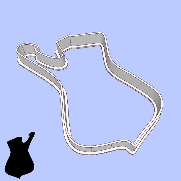 Music cookie cutters - guitar body shapes - Ibanez Iceman (style 1)