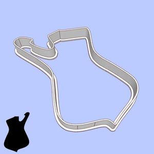 Music cookie cutters - guitar body shapes - Ibanez Iceman (style 1)