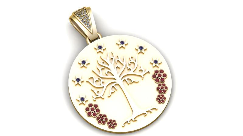 ROUND TREE PENDANT 3d printable model