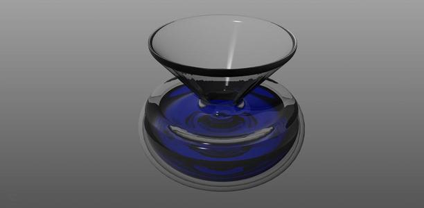 glass vase with water in it 