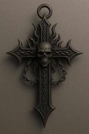 Gothic cross with skull