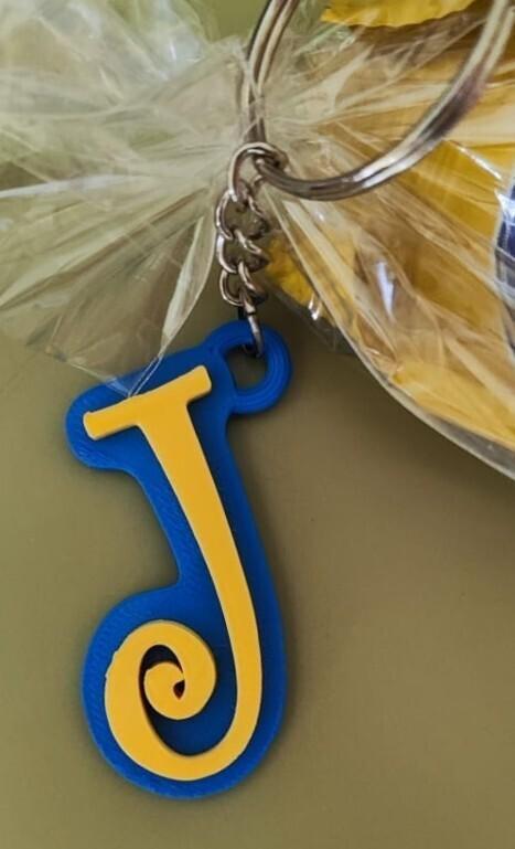 Key ring letter J