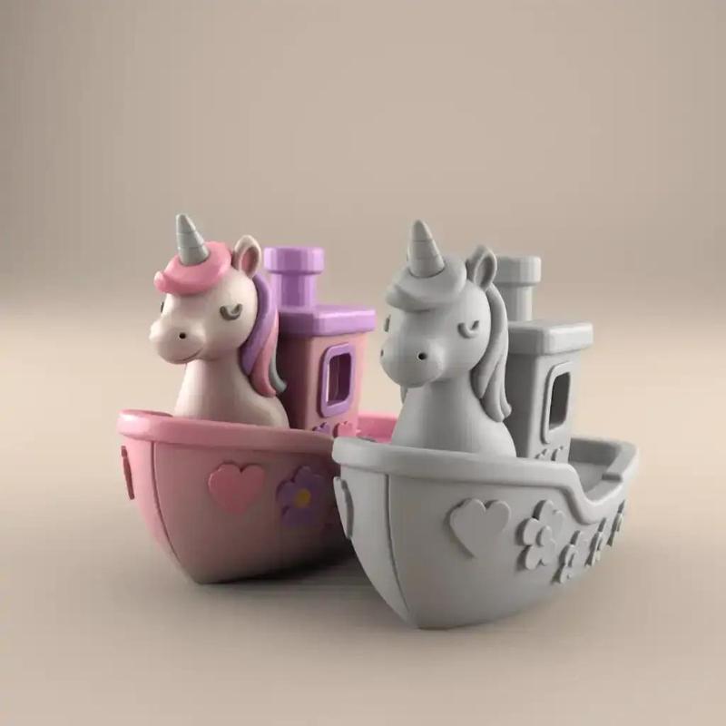 Charming Pink Unicorn Benchy 3D Print STL Cute Boat Decor