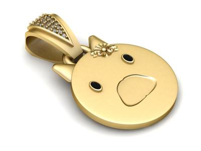 SHOCK FACE EMOJI PENDANT 3D PRINTABLE MODEL