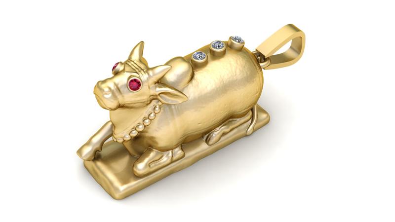 Nandi gold pendant   3D printable model