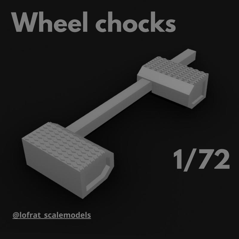 Adjustable wheel chocks for Aircraft 1/72