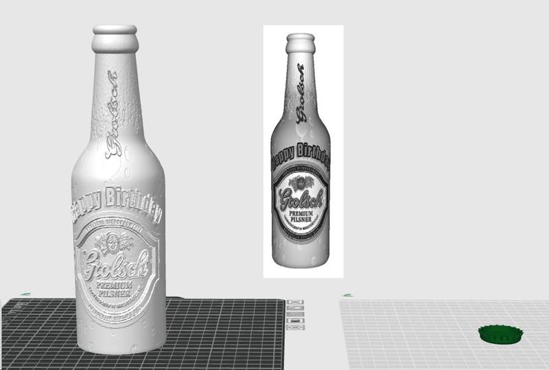 Grolsch Bottle +Cap Lithophane Happy birthday Edition