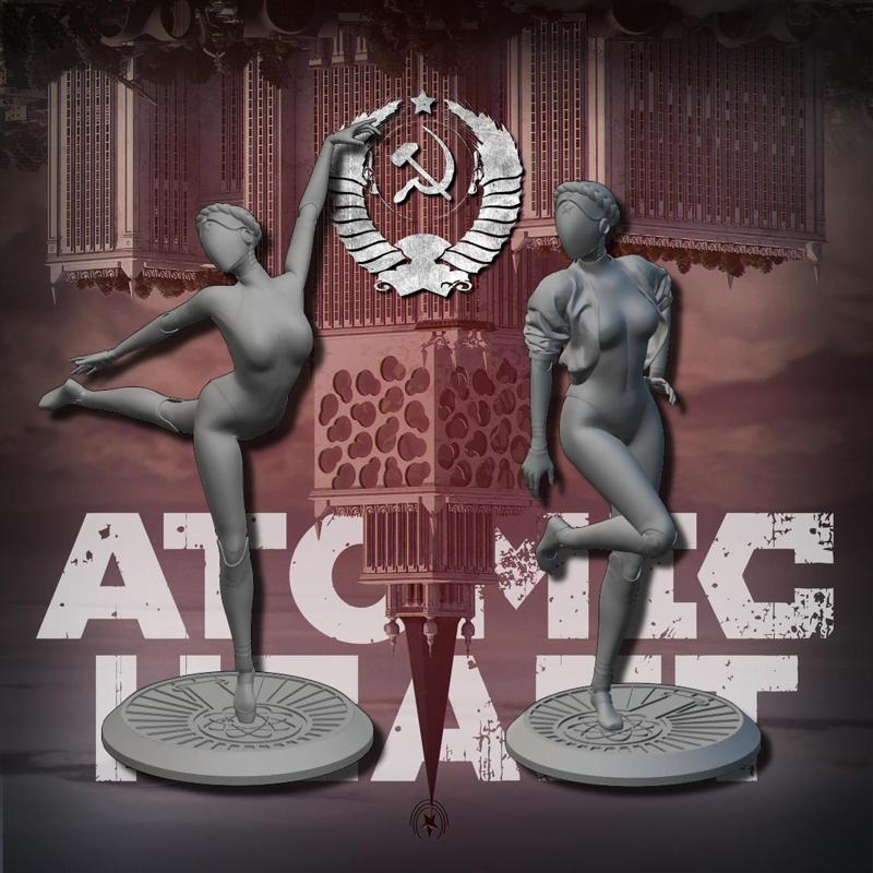 ATOMIC HEART Ballerina Twins + Armed Pose + Atomic Logo Base