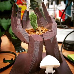 Rough Poly Hand Flowerpot
