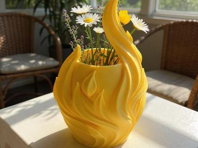 EmberFlame vase with bold single-flame design