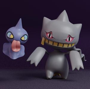 Pokemon -  Shuppet and Banette with 2 poses