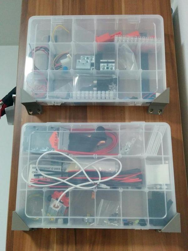 Cabinet mount for ~40mm thick storage boxes