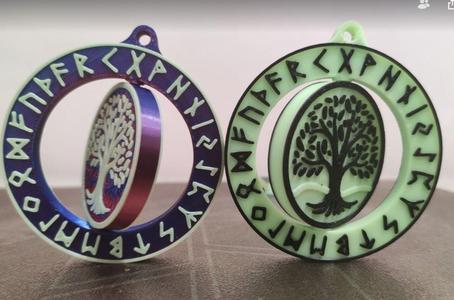 Rotating runic amulet