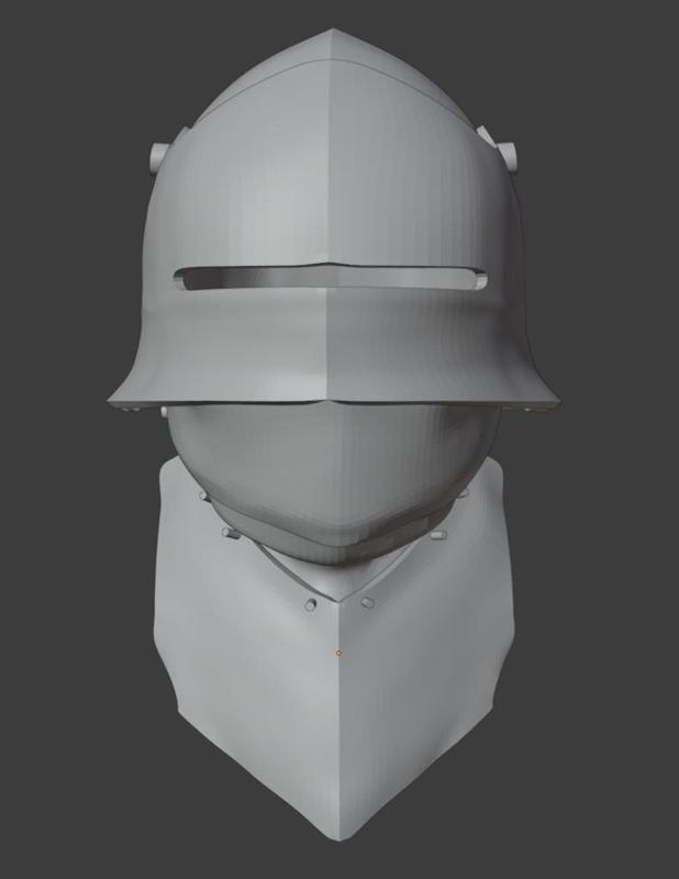 German Sallet Helmet with Bevor