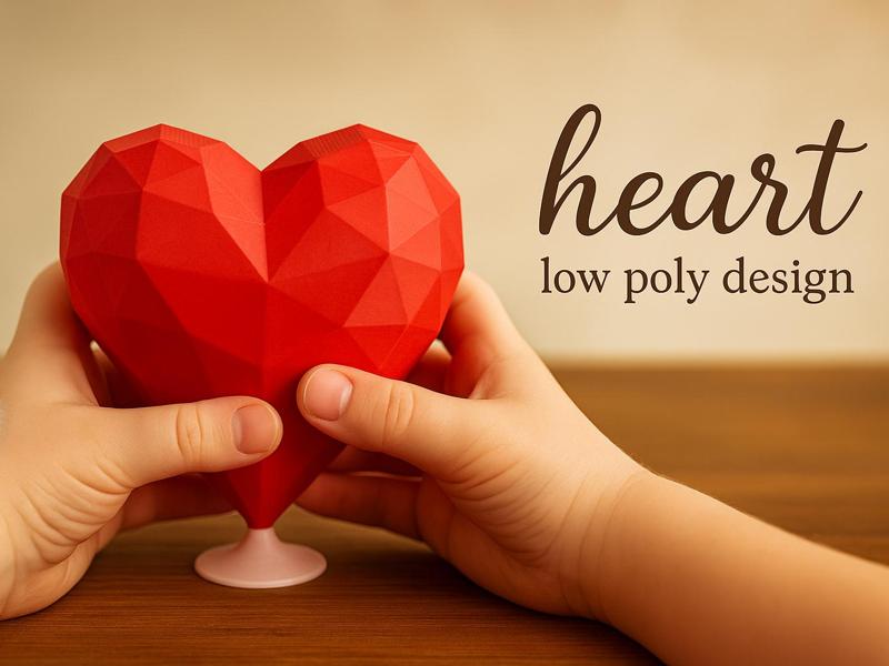 Mother's Day heart low poly design