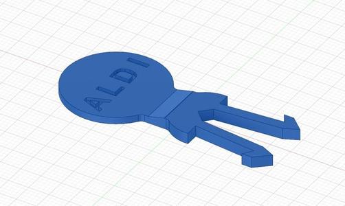 Aldi shopping cart token with keychain disconnect