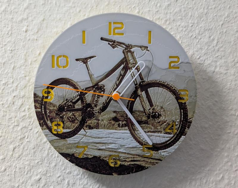 wall / desk clock Downhill Bike Logo