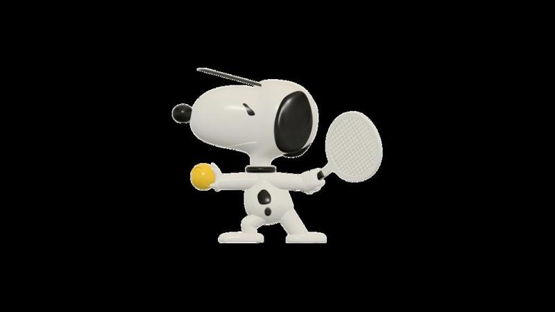 Snoopy playing tennis