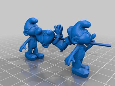 3 black+smurfs