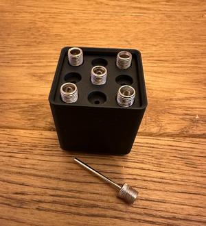 Gridfinity bin for basketball needles 1x1x6