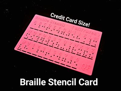 Braille Stencil Card - "Write" in Braille!