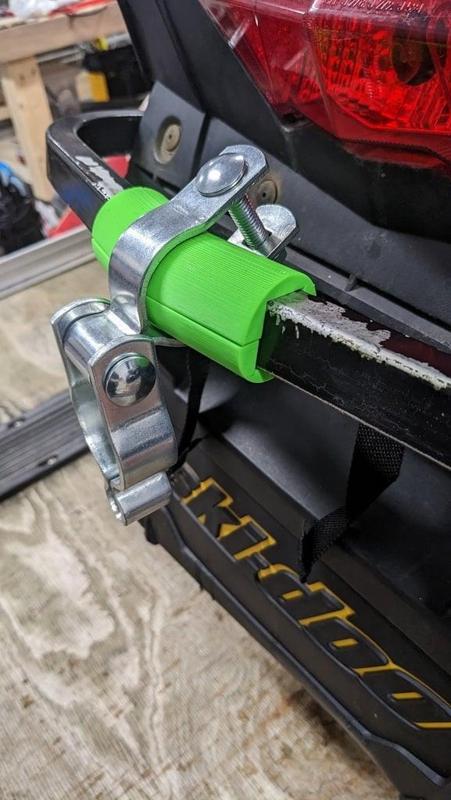 Skidoo bumper adapter to pull tube of ice fishing sled