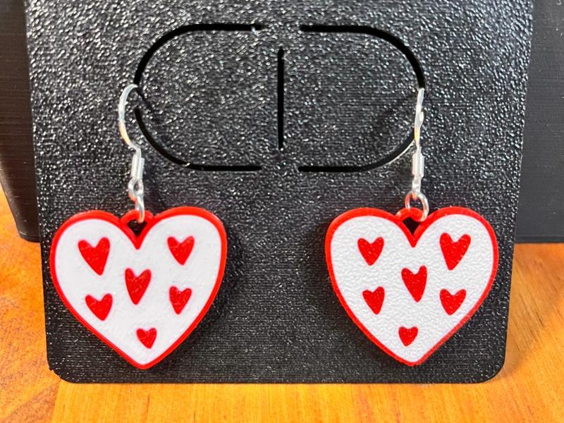 Heart-shaped Earrings with Hearts