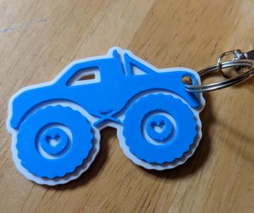 Valentine's Monster Truck Keychain