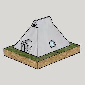 Jomon Style 3D Printable Concrete House (Miniature Model)