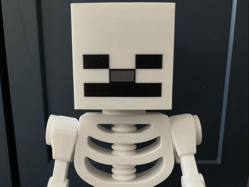 Minecraft Skeleton Head for 10:1 Brick Figures