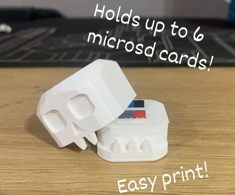skull holder for micro SD cards
