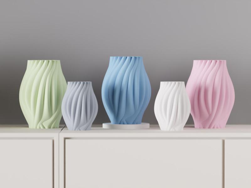 Modern Organic Vase. Quick Print Vase