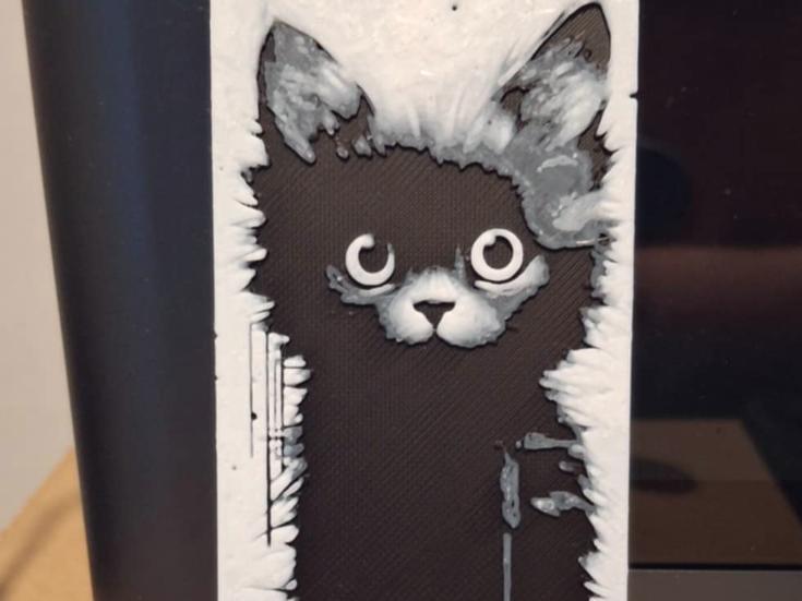 Cat bookmark - just 2 colours