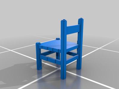 (3D Slash) Tavolo_con_sedie_Single Chair
