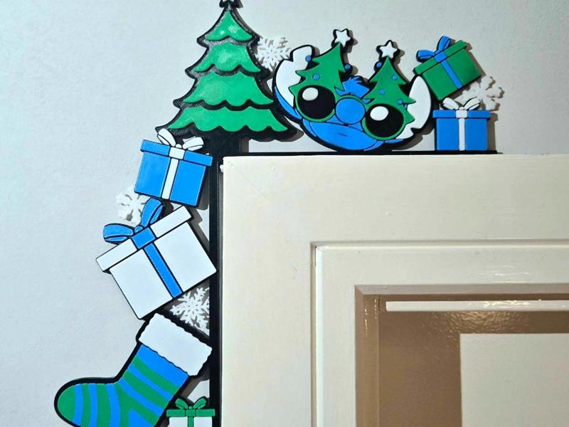 Christmas Disney Stitch Door Corner Decor 