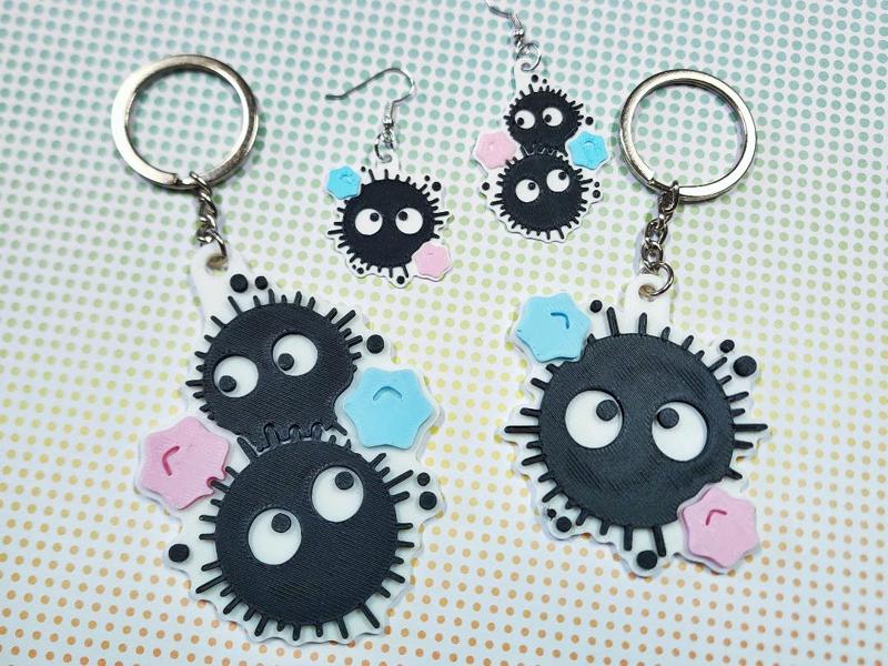 Ghibli Soot Sprite Earrings & Keychains