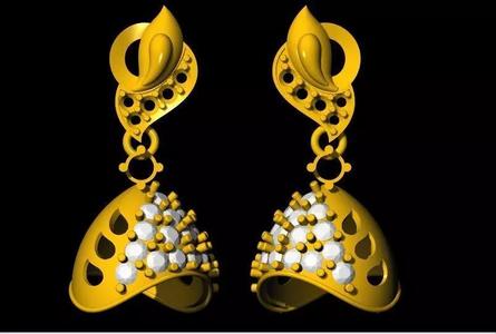 Jhumka Earrings 3dm file