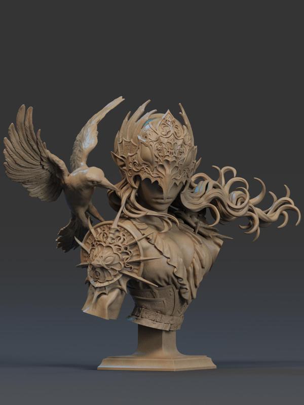 Lenora Queen of Crows Bust 3D Print