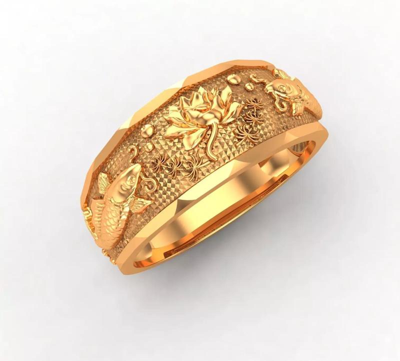 Lotus and Fish Ring