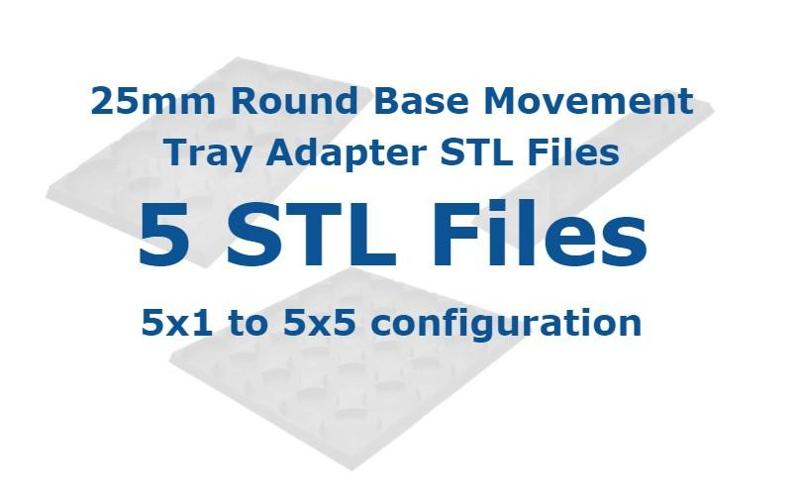 25MM ROUND BASE MOVEMENT TRAY ADAPTERS - OLD WORLD & KINGS OF WAR COMPATIBLE