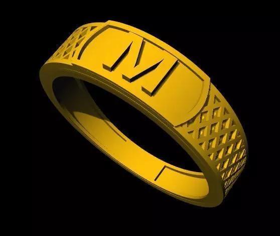 letter M Ring 3dm file
