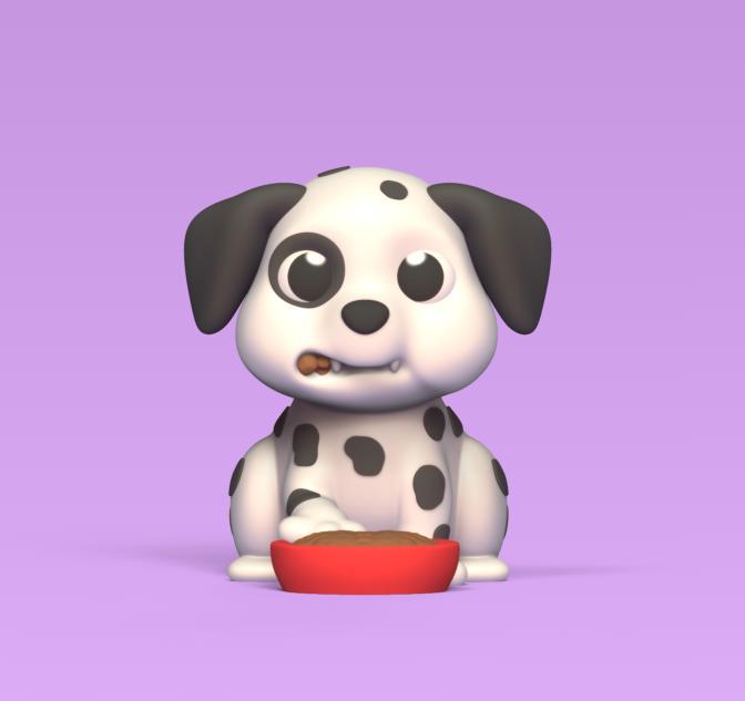 Dalmatian Dog Eating