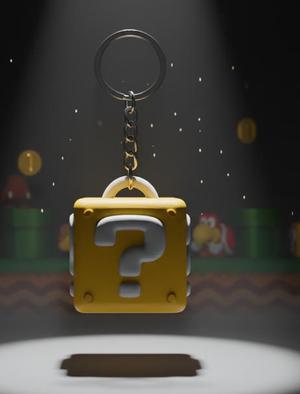 Question Mark Block Keychain - Super Mario Mystery Box - Super Mario - Ready to Print