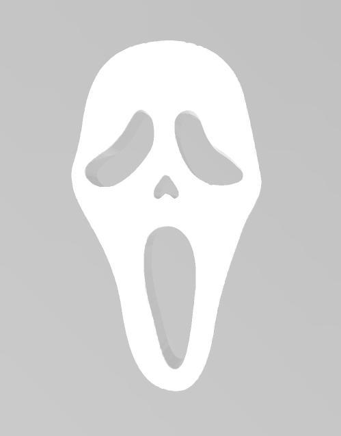 Scream Face Ghost Killer Tiny 7mm 3D Clipart