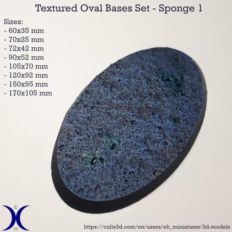 Oval Bases Set – Volcanic 1 Texture (60–170MM) | Perfect For Tabletop Wargames & RPG's